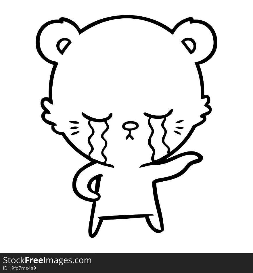 crying cartoon polarbear. crying cartoon polarbear