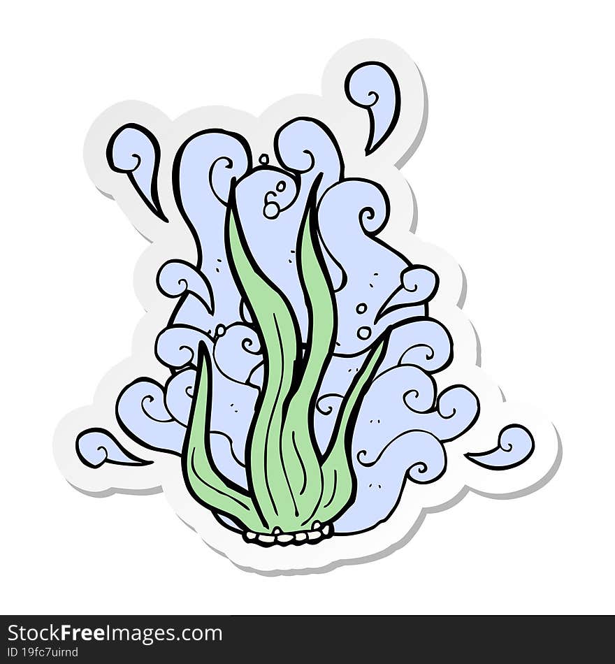 sticker of a cartoon seaweed