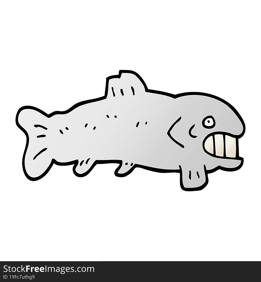 Vector Gradient Illustration Cartoon Large Fish