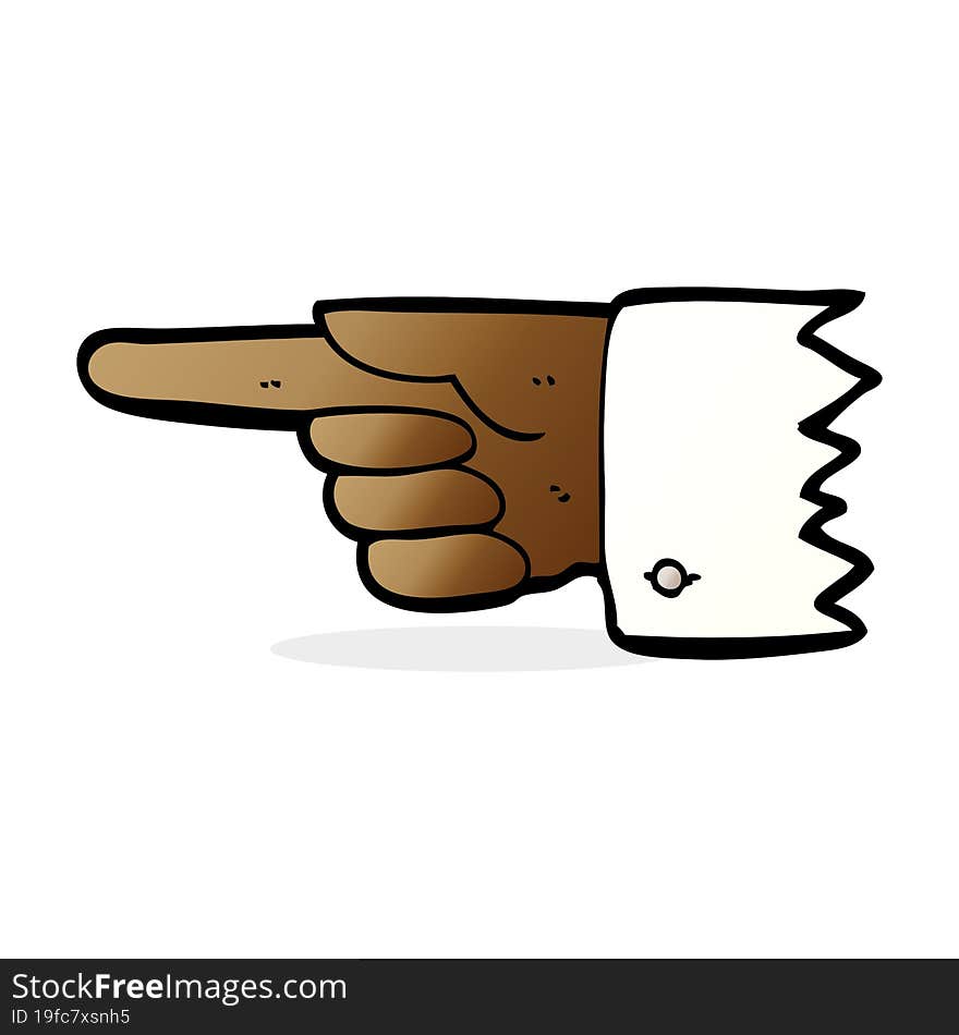 cartoon pointing  hand symbol