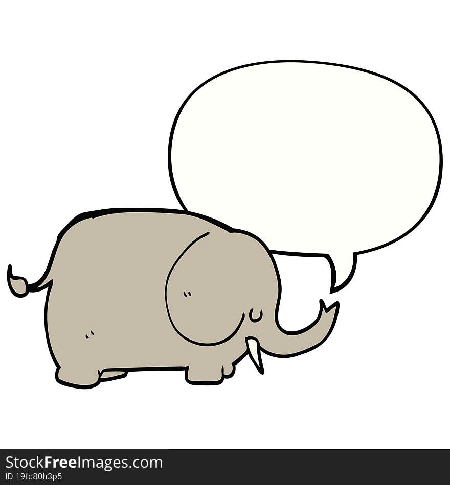 cartoon elephant and speech bubble