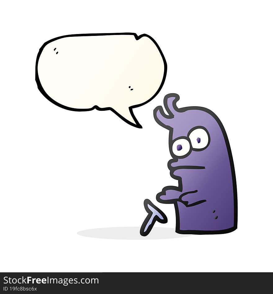 speech bubble cartoon little alien