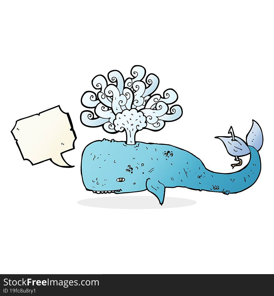 cartoon whale with speech bubble