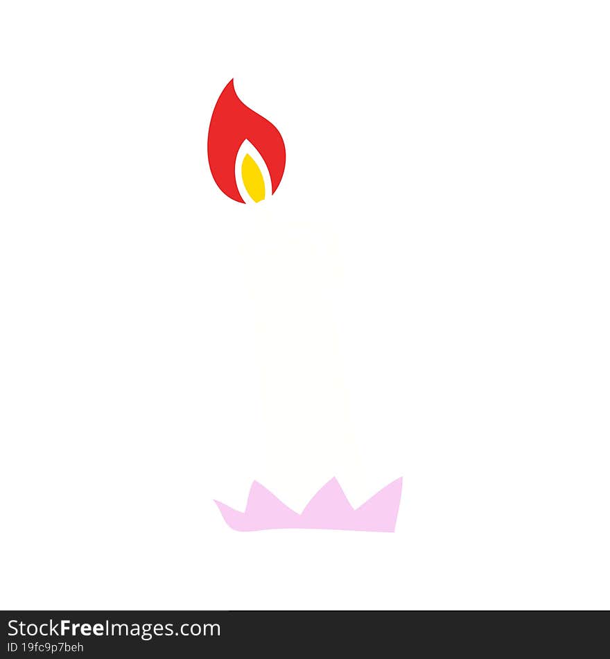 flat color illustration cartoon birthday candle