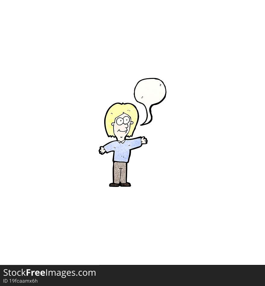 Cartoon Person With Speech Bubble