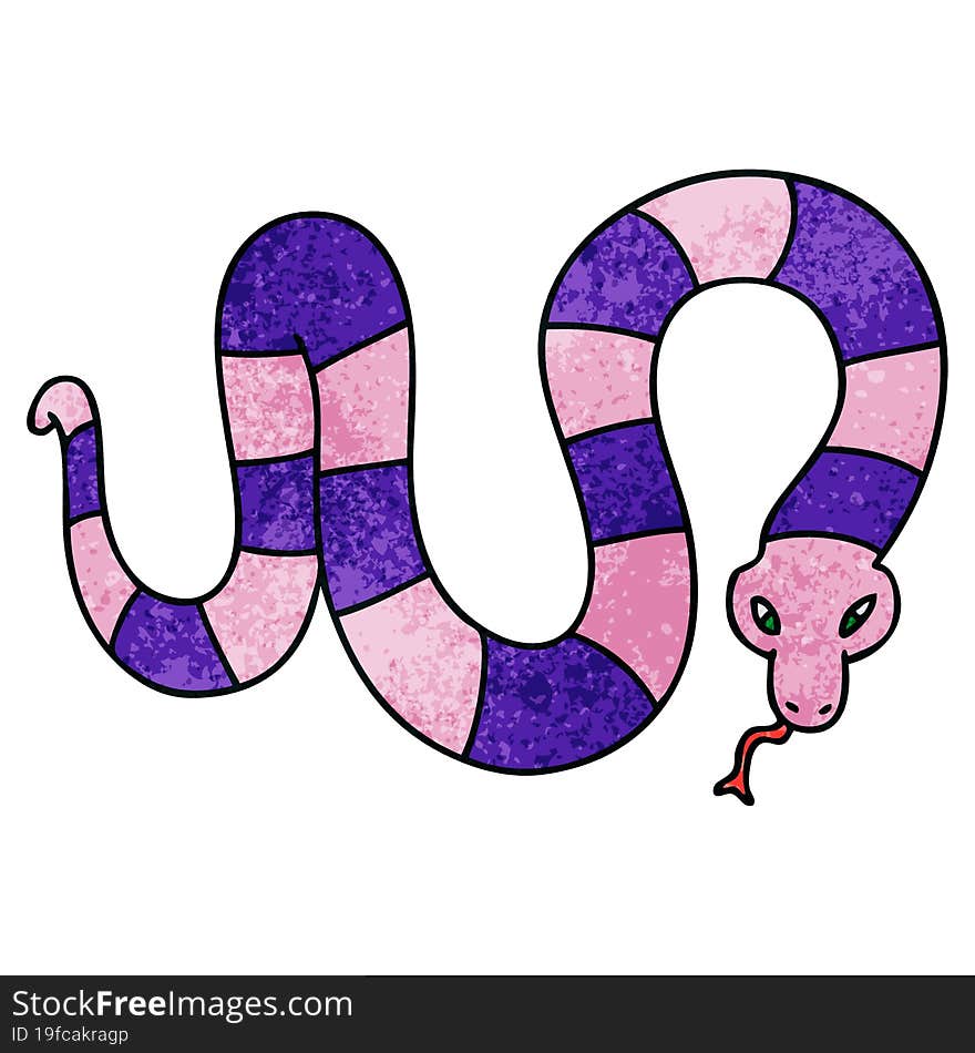 hand drawn quirky cartoon snake. hand drawn quirky cartoon snake