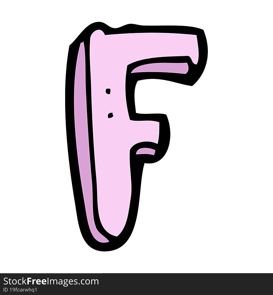 cartoon letter F