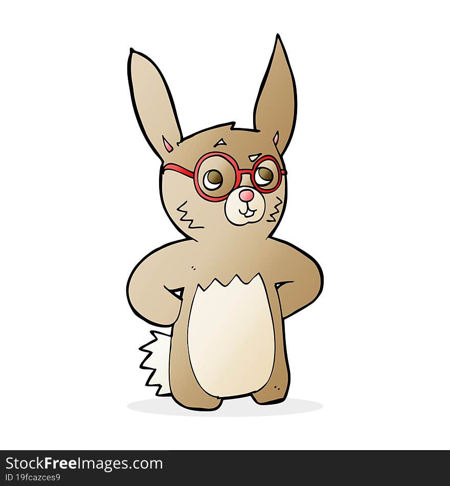 cartoon rabbit wearing spectacles