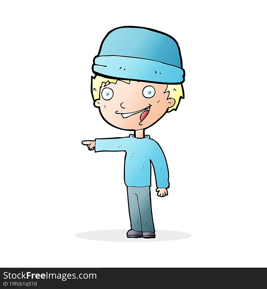 cartoon man wearing winter hat