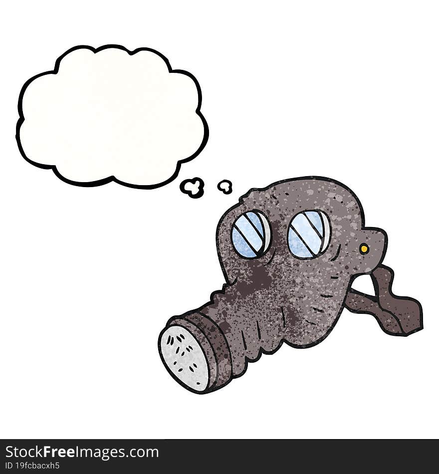 Thought Bubble Textured Cartoon Gas Mask