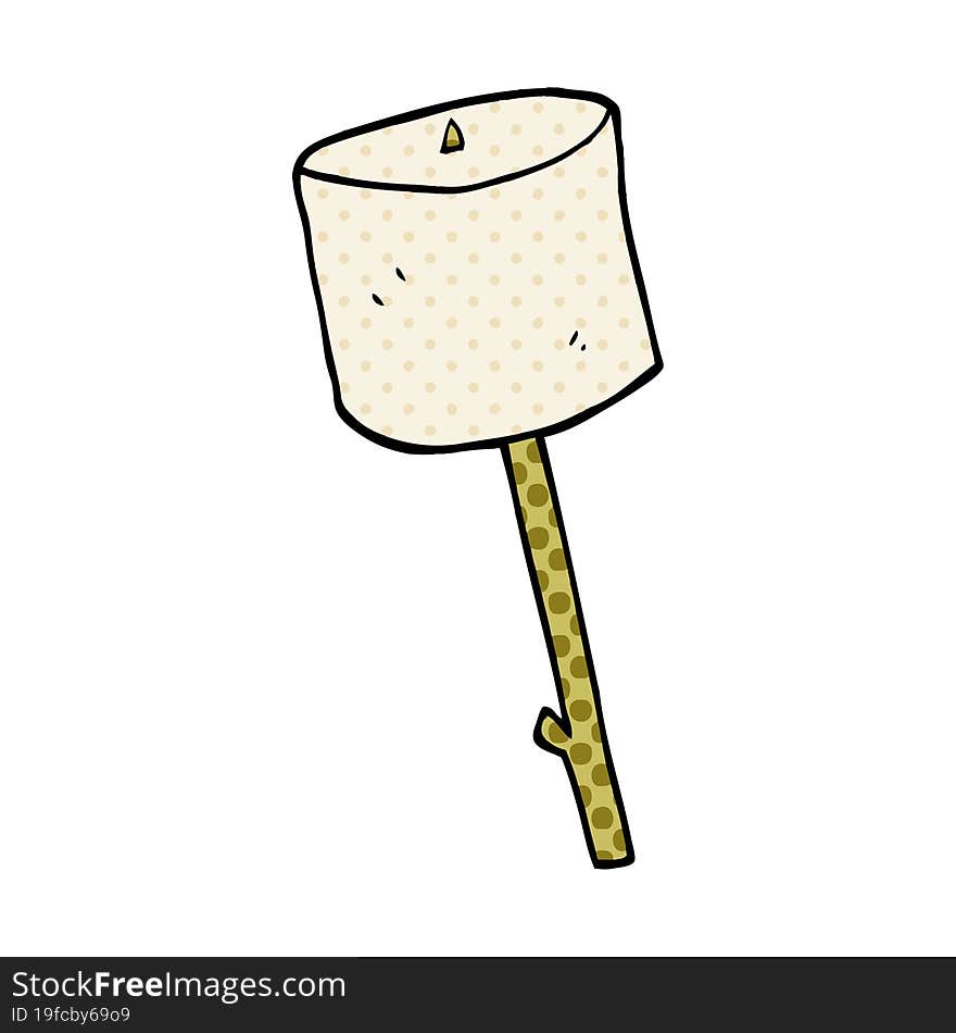 cartoon doodle marshmallow on stick