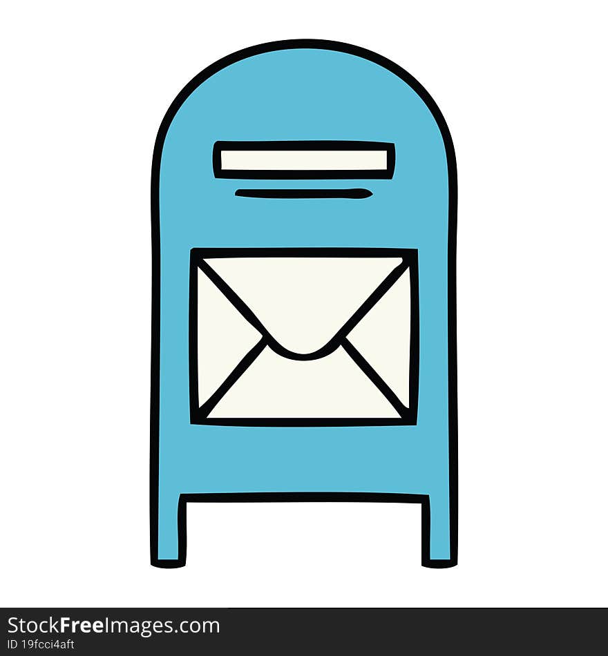 cute cartoon of a mail box. cute cartoon of a mail box