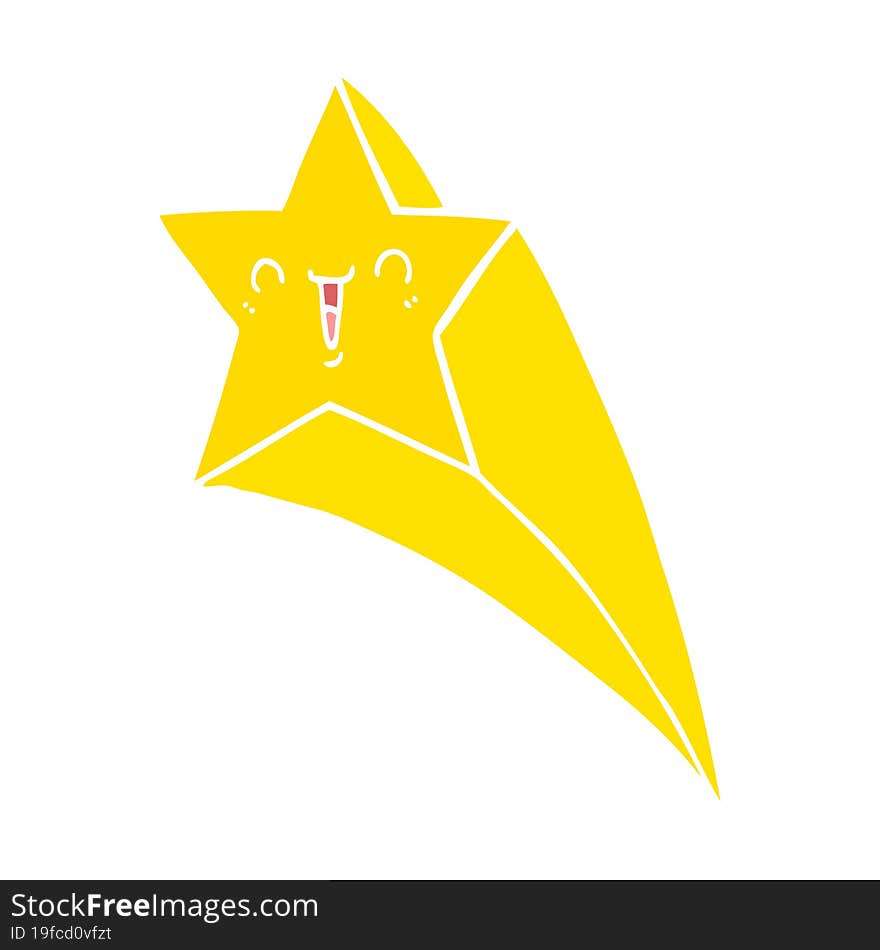 Flat Color Style Cartoon Shooting Star