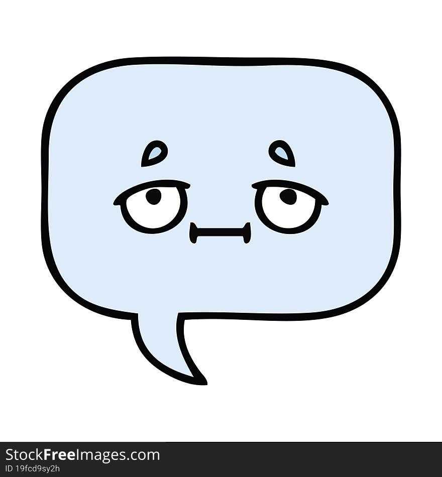 cute cartoon of a speech bubble. cute cartoon of a speech bubble