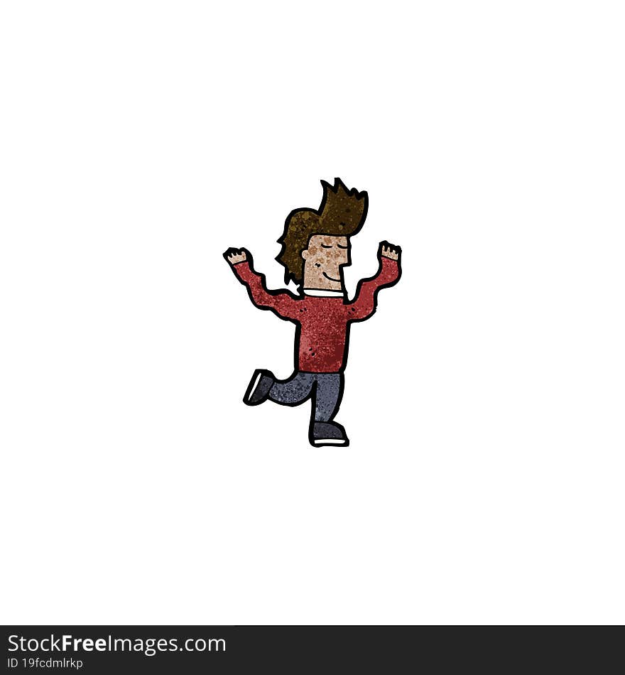 cartoon excited man