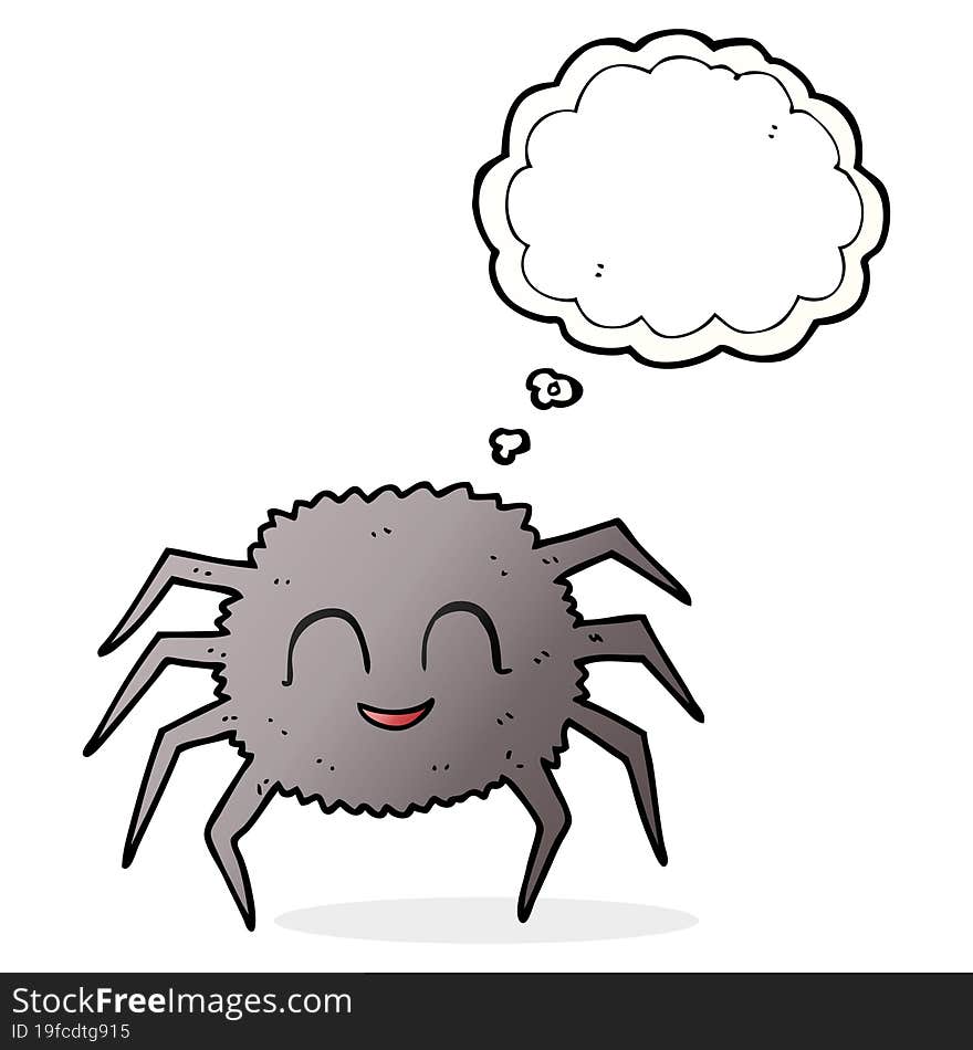 freehand drawn thought bubble cartoon spider