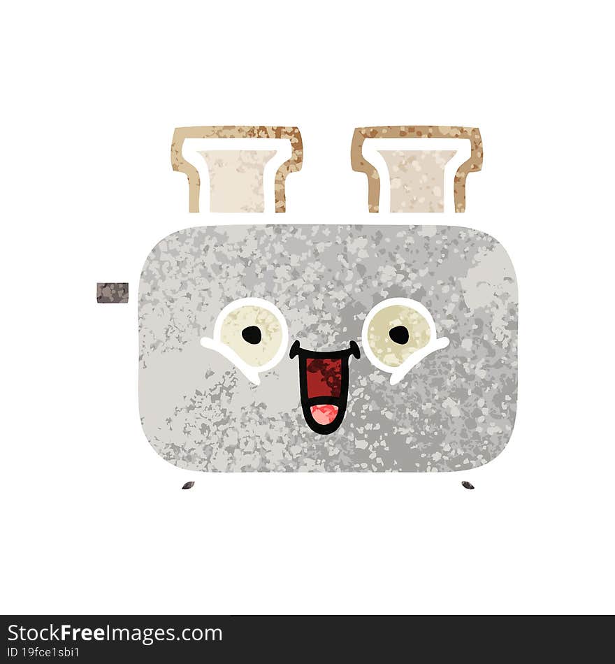 retro illustration style cartoon of a toaster