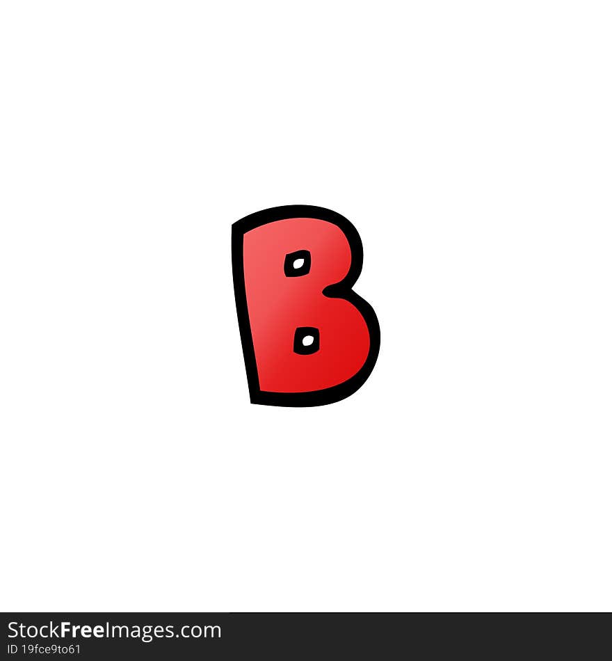 cartoon doodle letter b