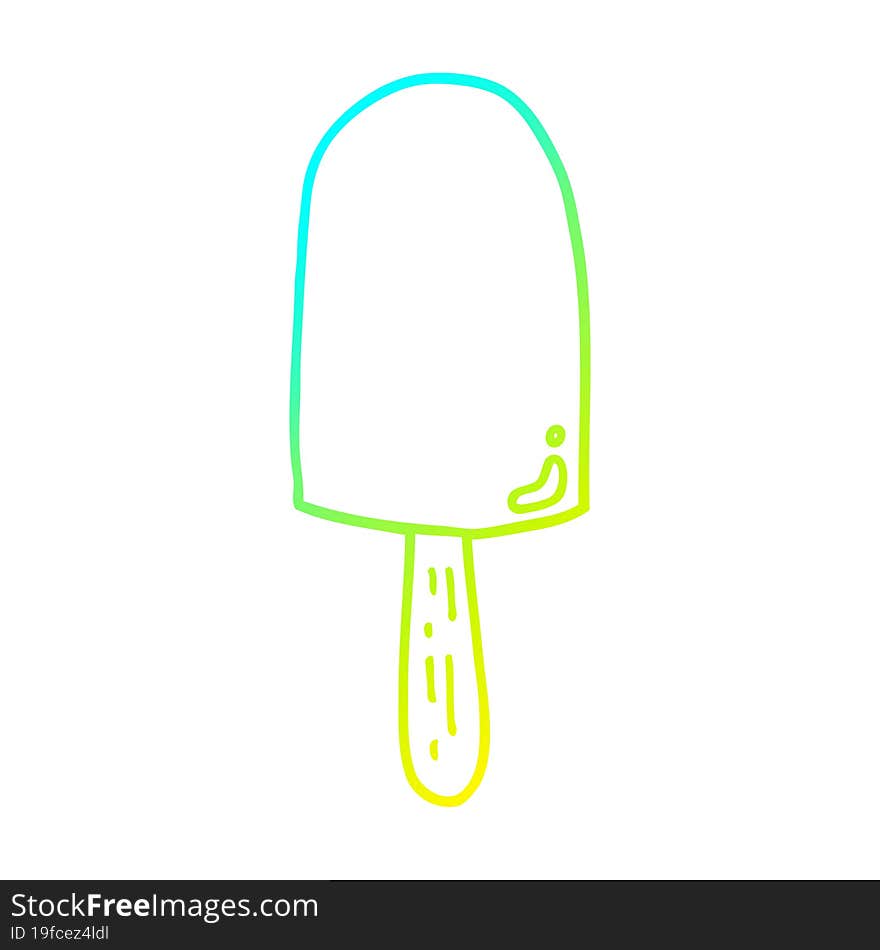 cold gradient line drawing cartoon lollipop