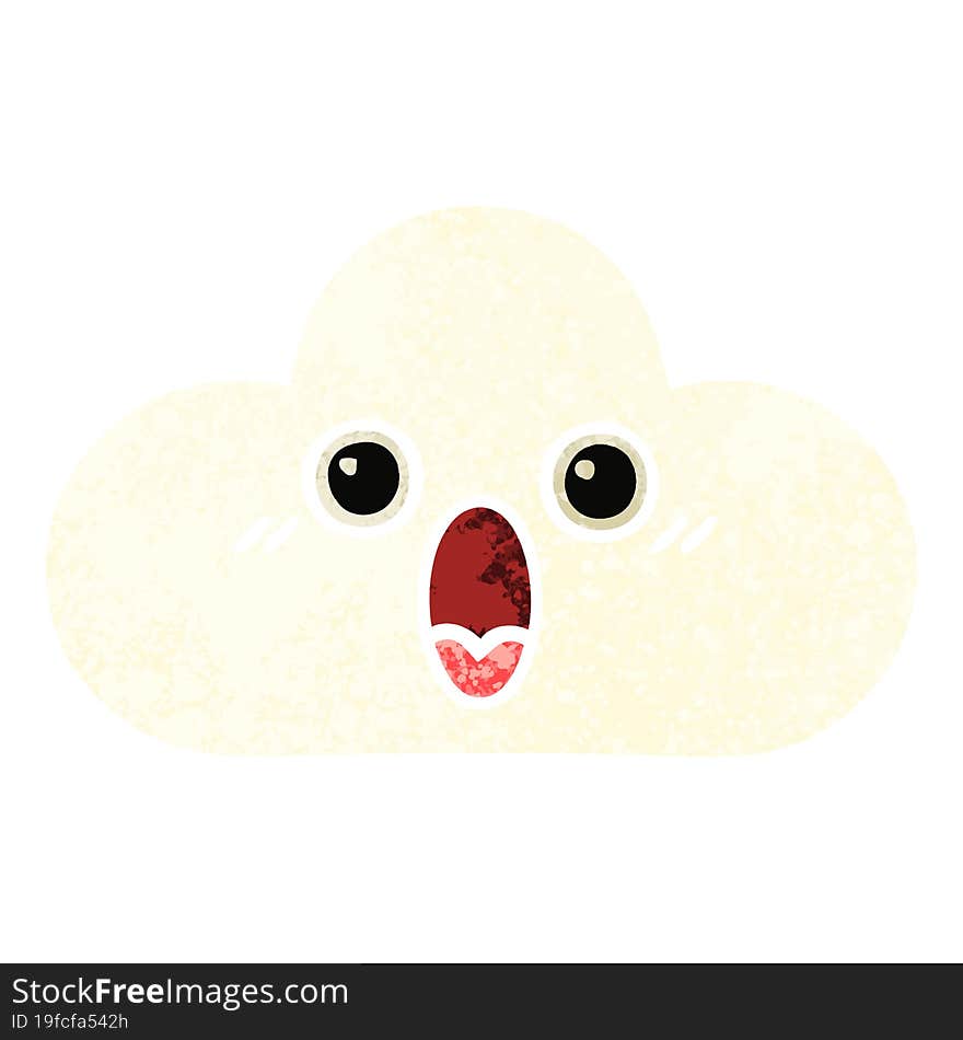 retro illustration style cartoon of a cloud