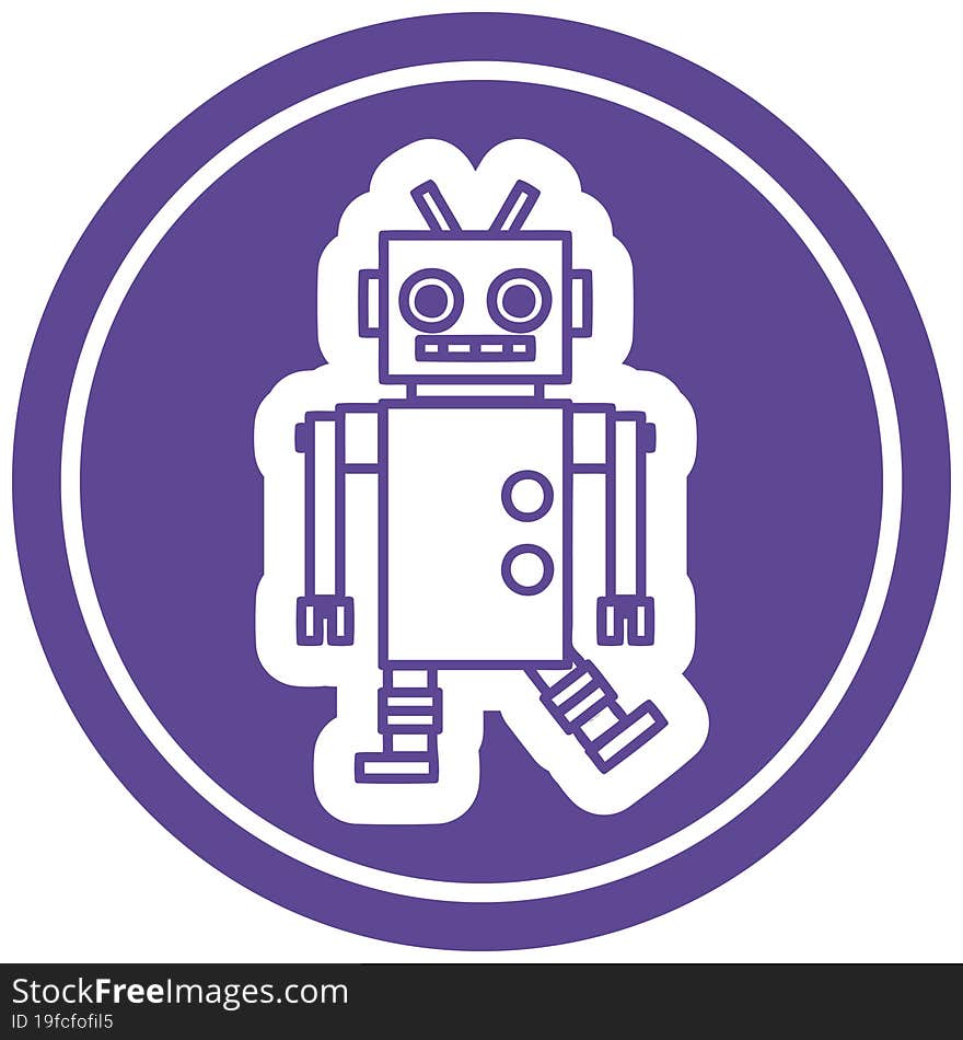 Dancing Robot Circular Icon