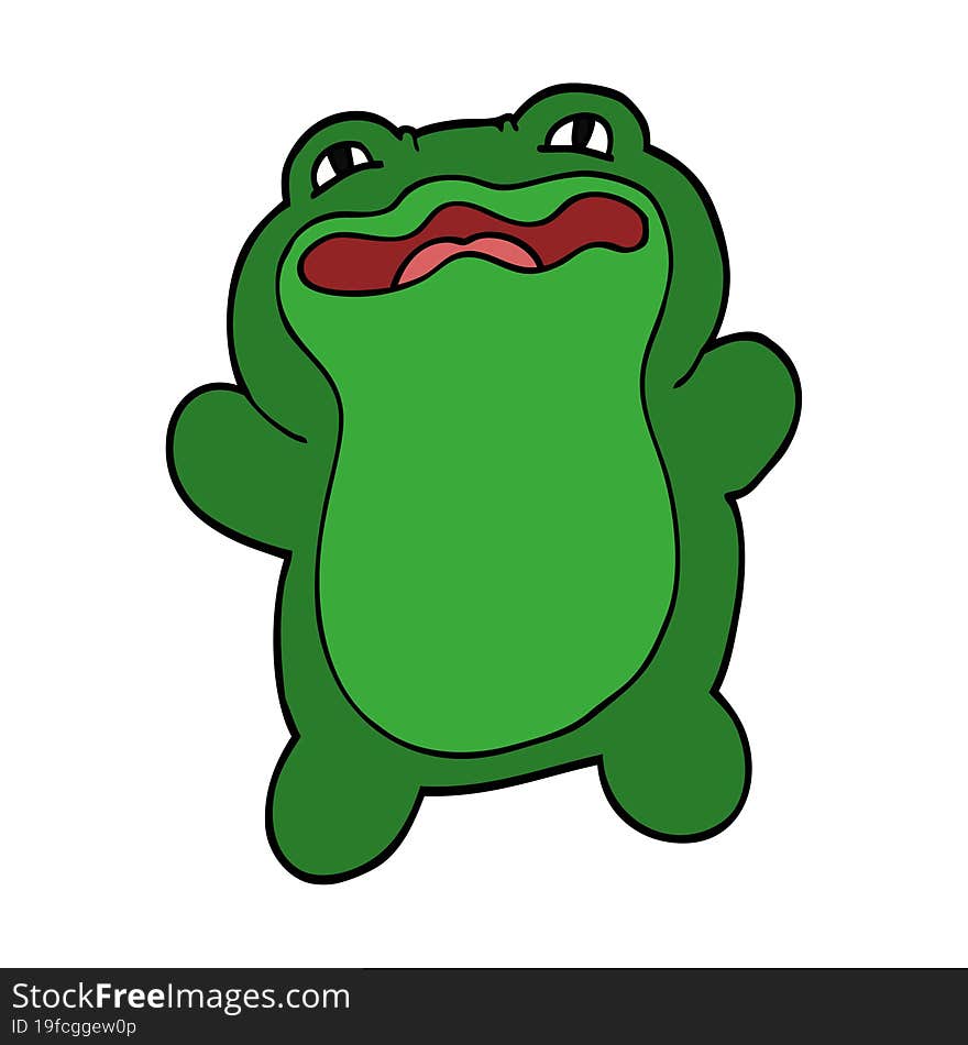 Funny Cartoon Doodle Frog