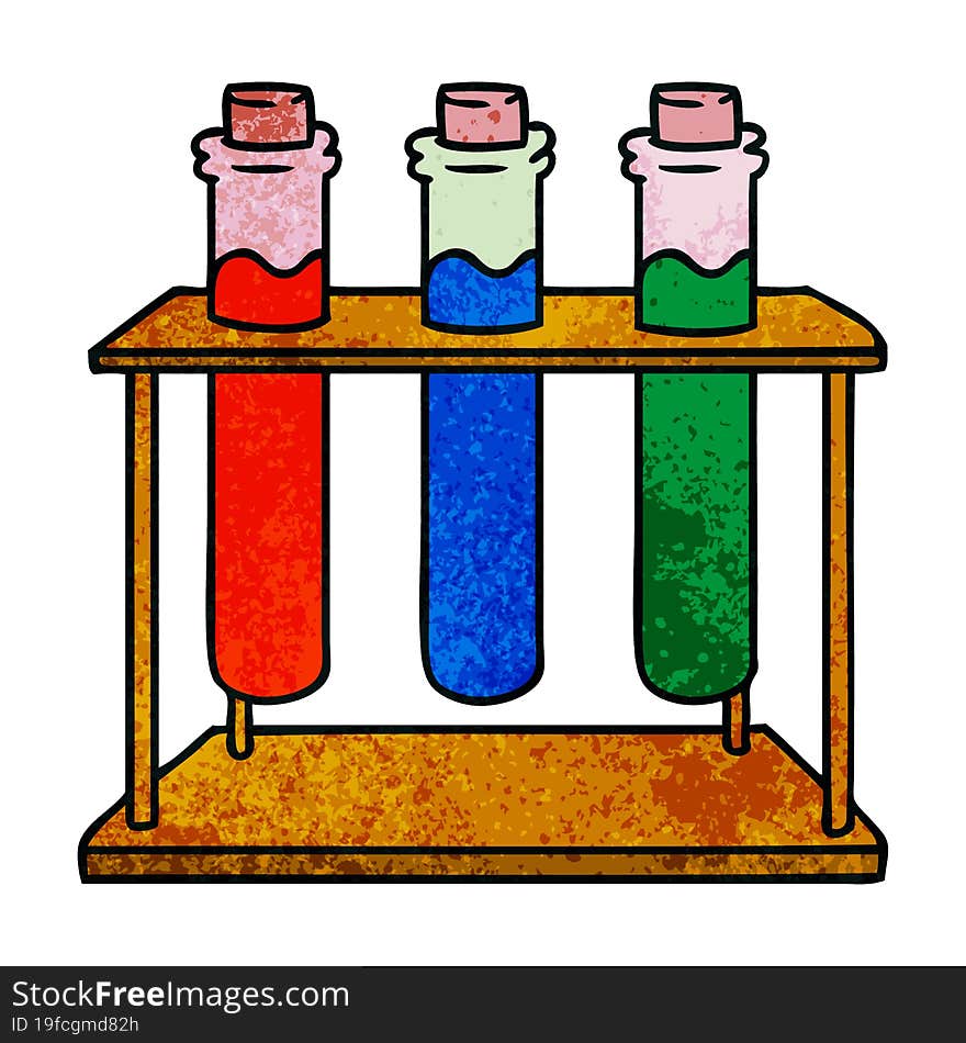 Textured Cartoon Doodle Of A Science Test Tube