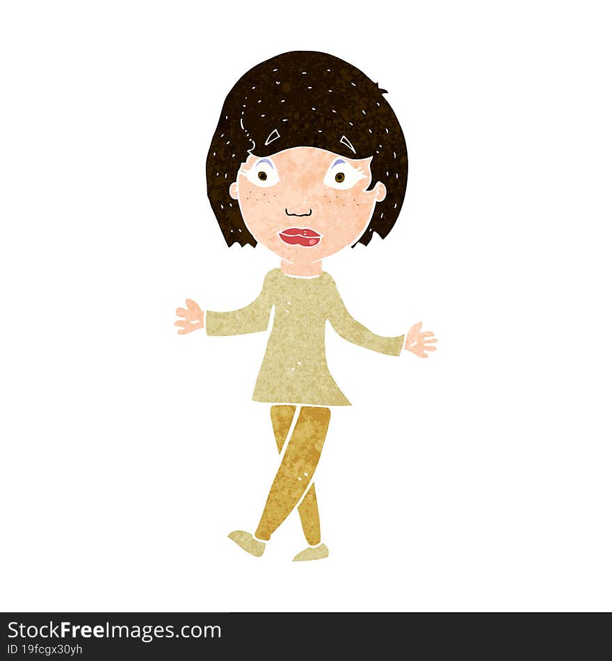 cartoon surprised woman