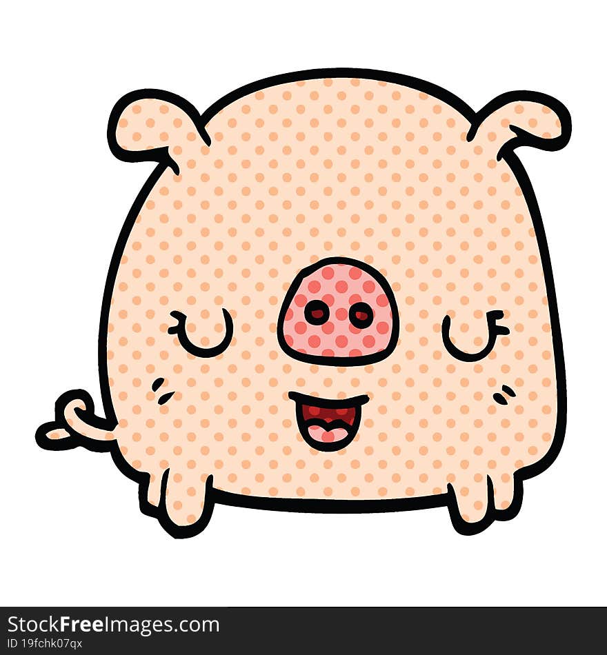 Comic Book Style Cartoon Pig