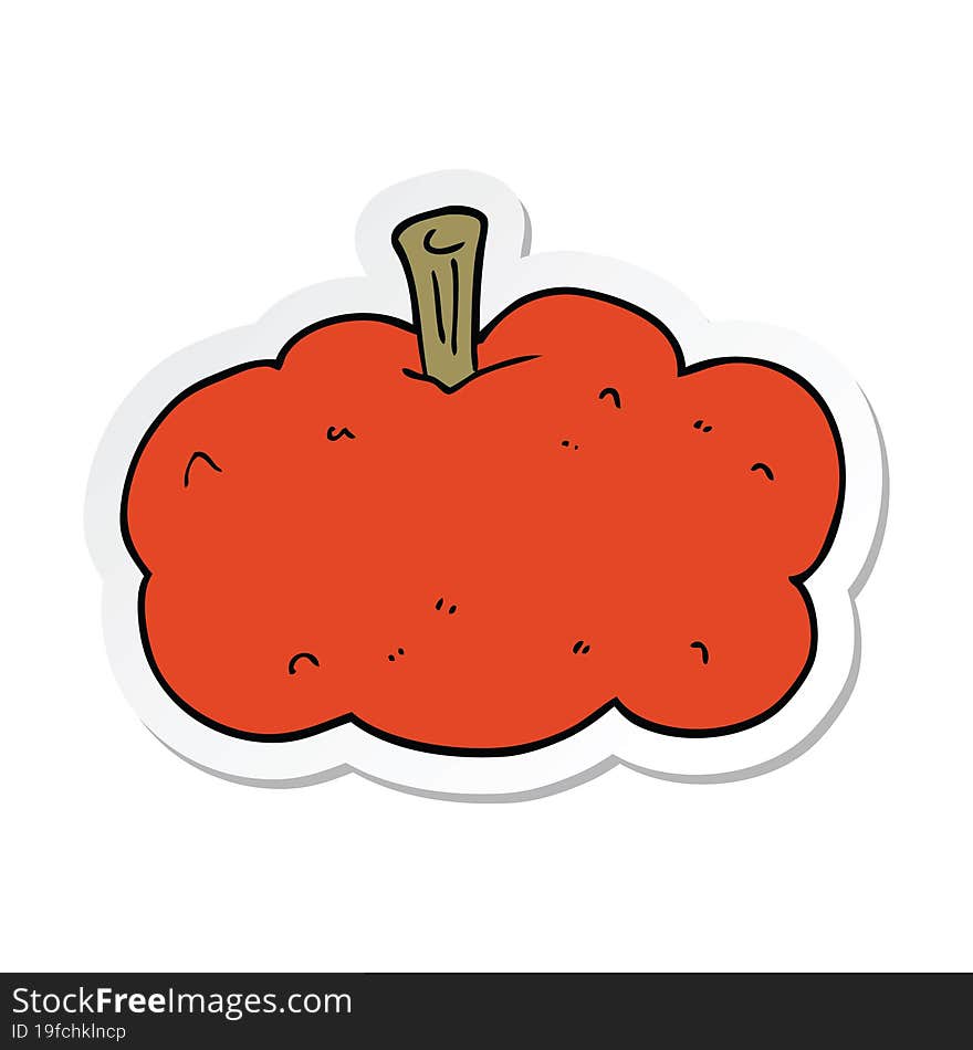 sticker of a cartoon pumpkin