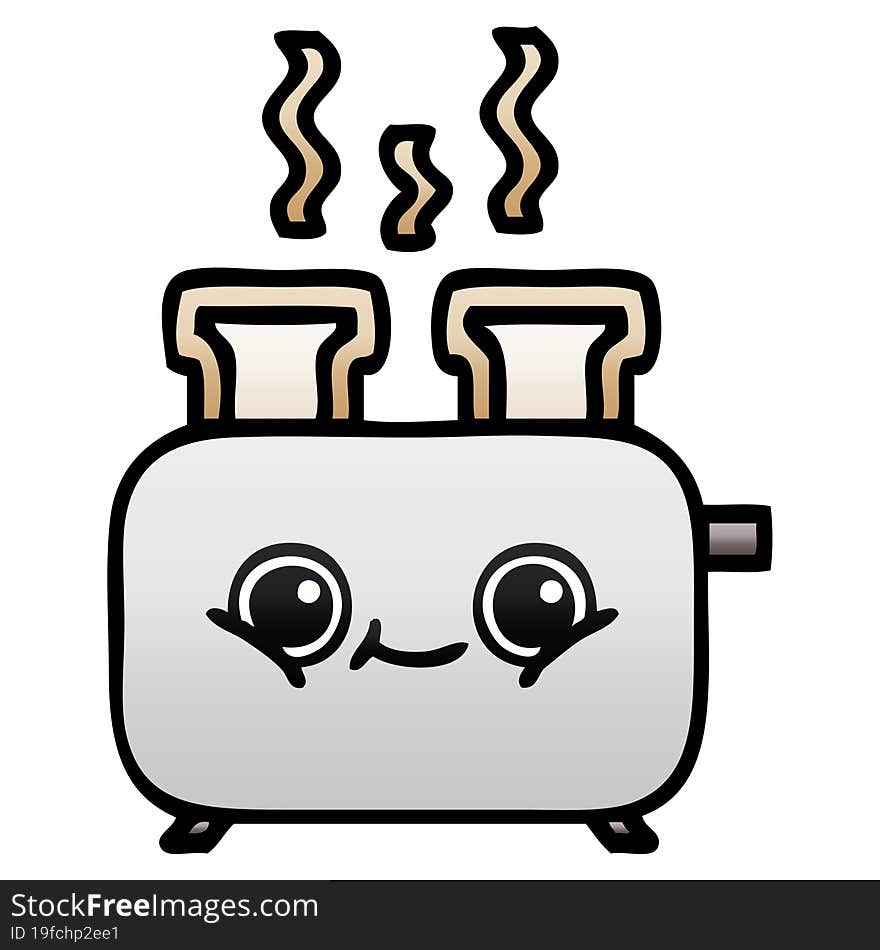 gradient shaded cartoon of a toaster