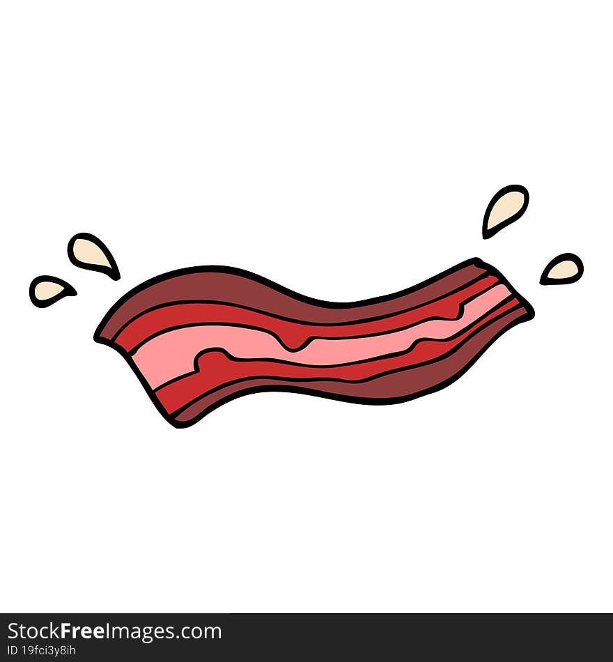 Cartoon Doodle Sizzling Bacon