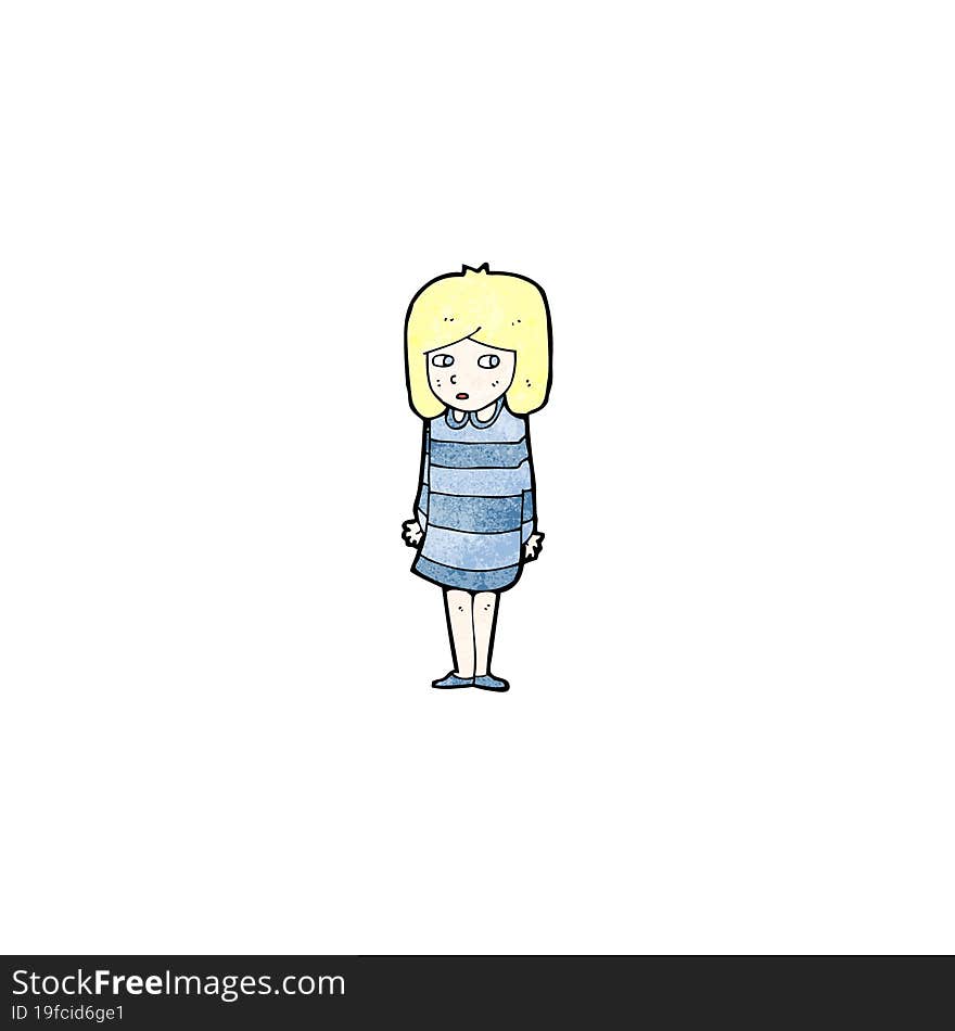 cartoon worried blond girl