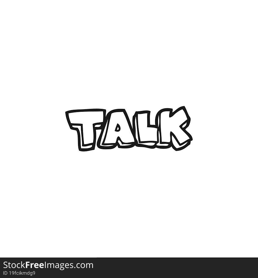 black and white cartoon talk symbol