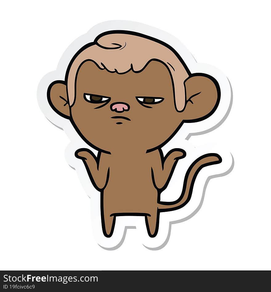 sticker of a cartoon monkey