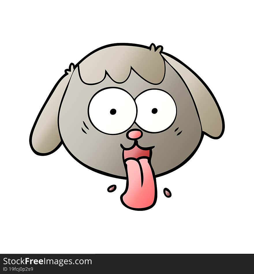 cartoon dog face panting. cartoon dog face panting