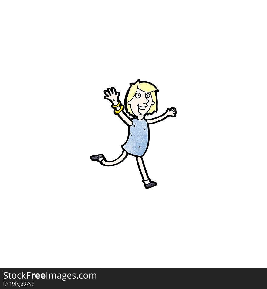 cartoon excited woman