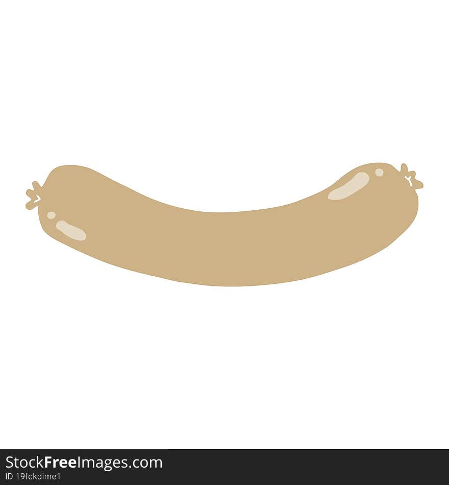 Flat Color Style Cartoon Sausage