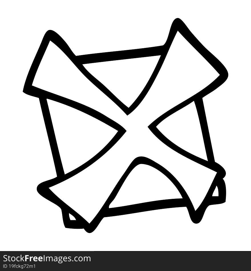 Line Drawing Cartoon Cross Mark