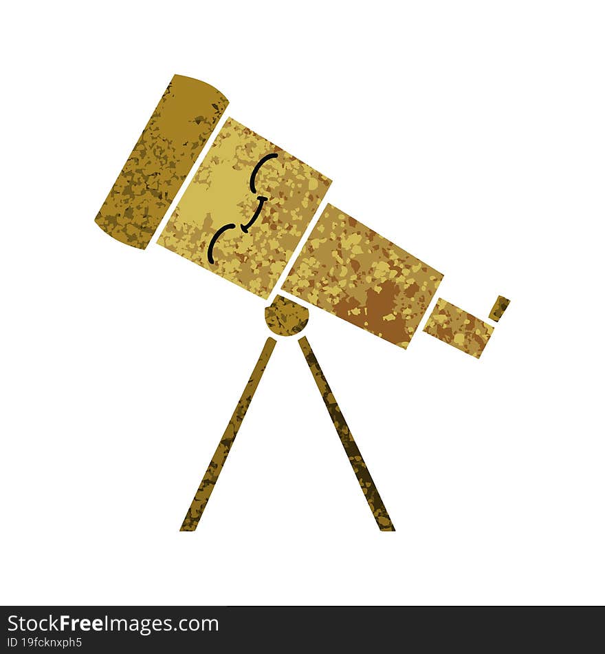 retro illustration style cartoon telescope