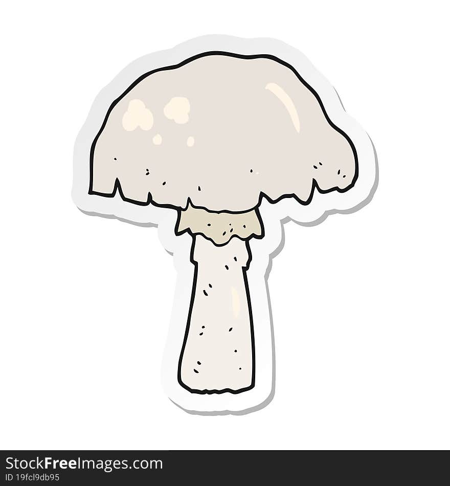 sticker of a cartoon mushroom