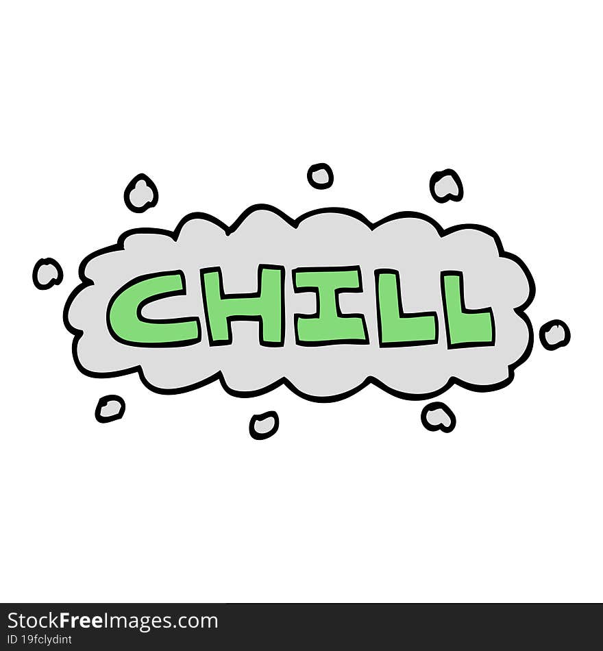 cartoon doodle chill sign