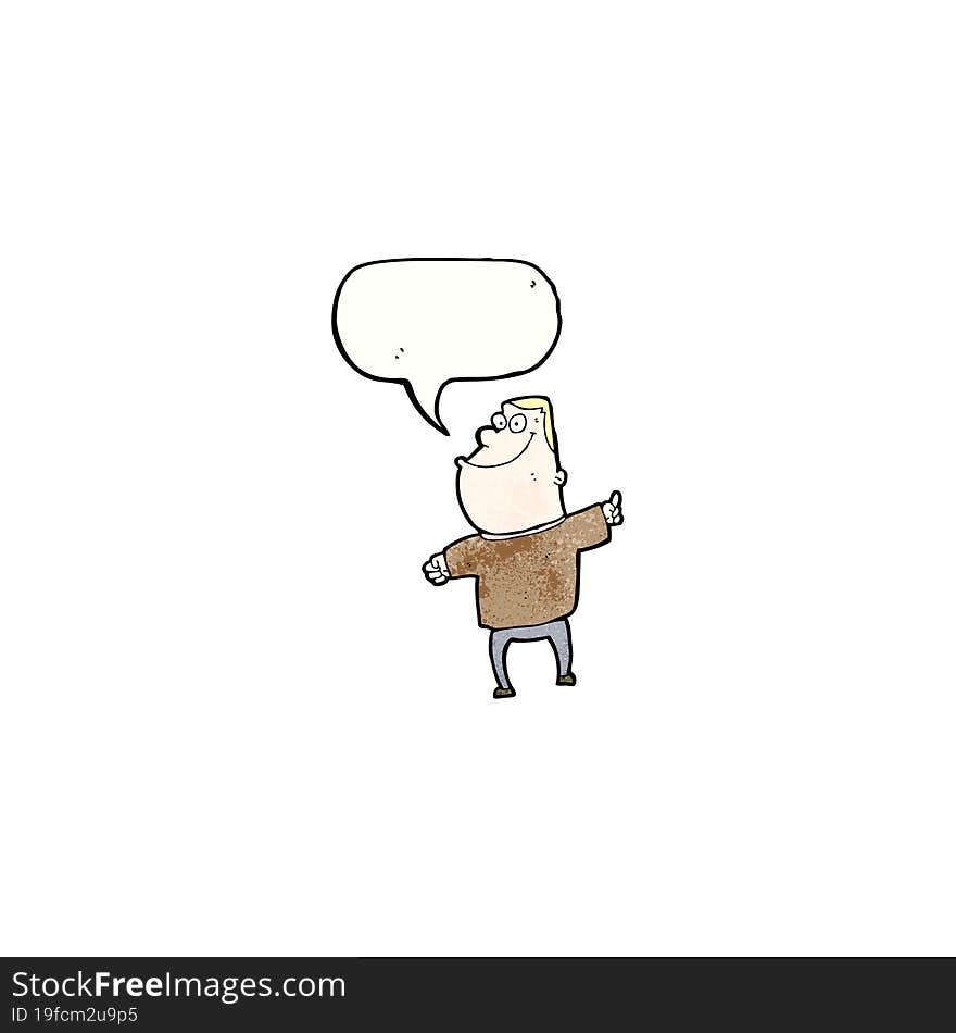 Cartoon Man With Speech Bubble