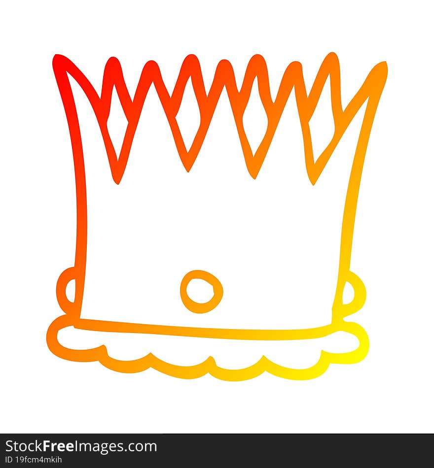 warm gradient line drawing cartoon silver crown