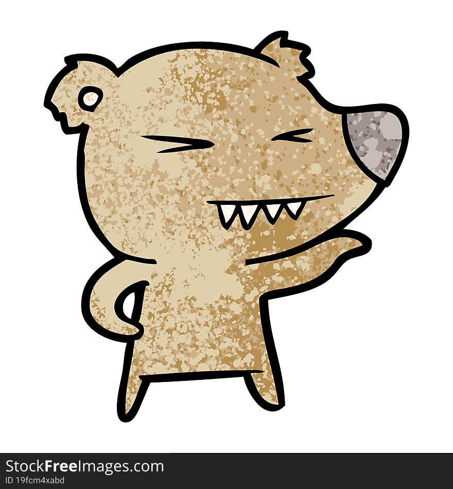 angry bear cartoon. angry bear cartoon