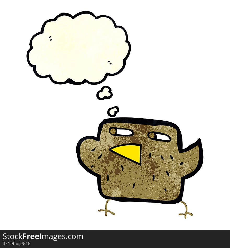 Cartoon Bird With Thought Bubble