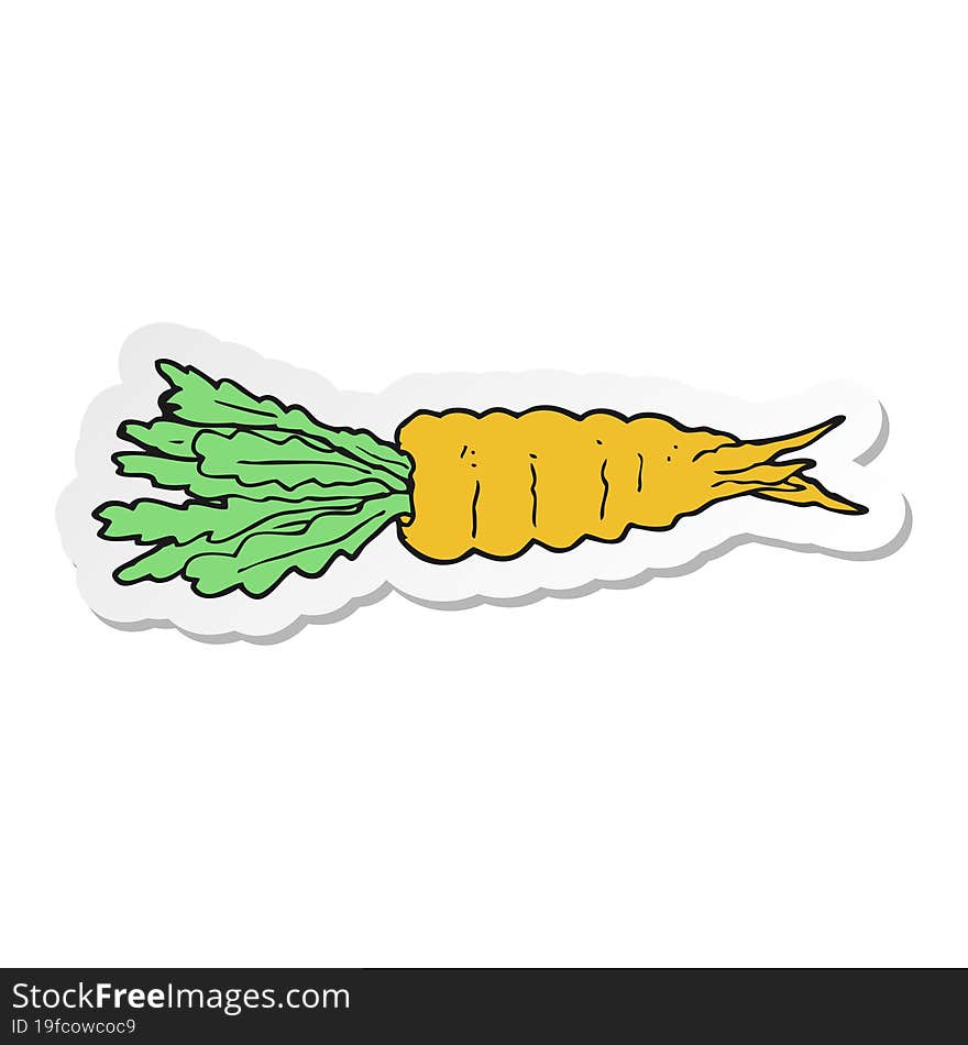 sticker of a cartoon carrot