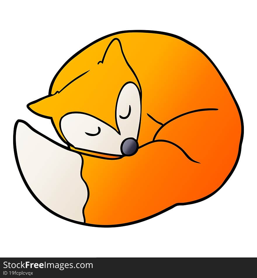 cartoon sleeping fox. cartoon sleeping fox