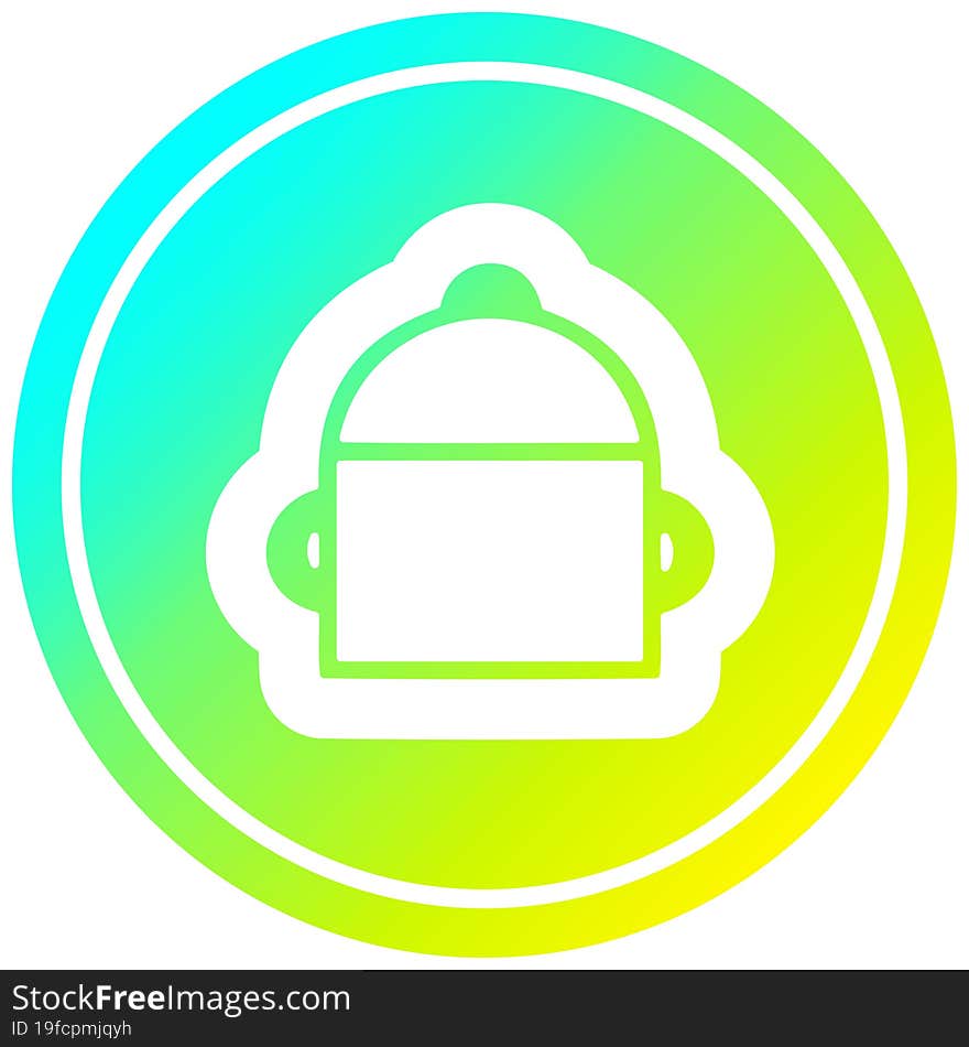 Cooking Pot Circular In Cold Gradient Spectrum