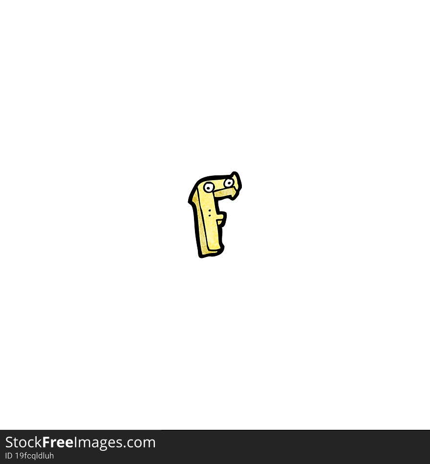 cartoon letter f with eyes